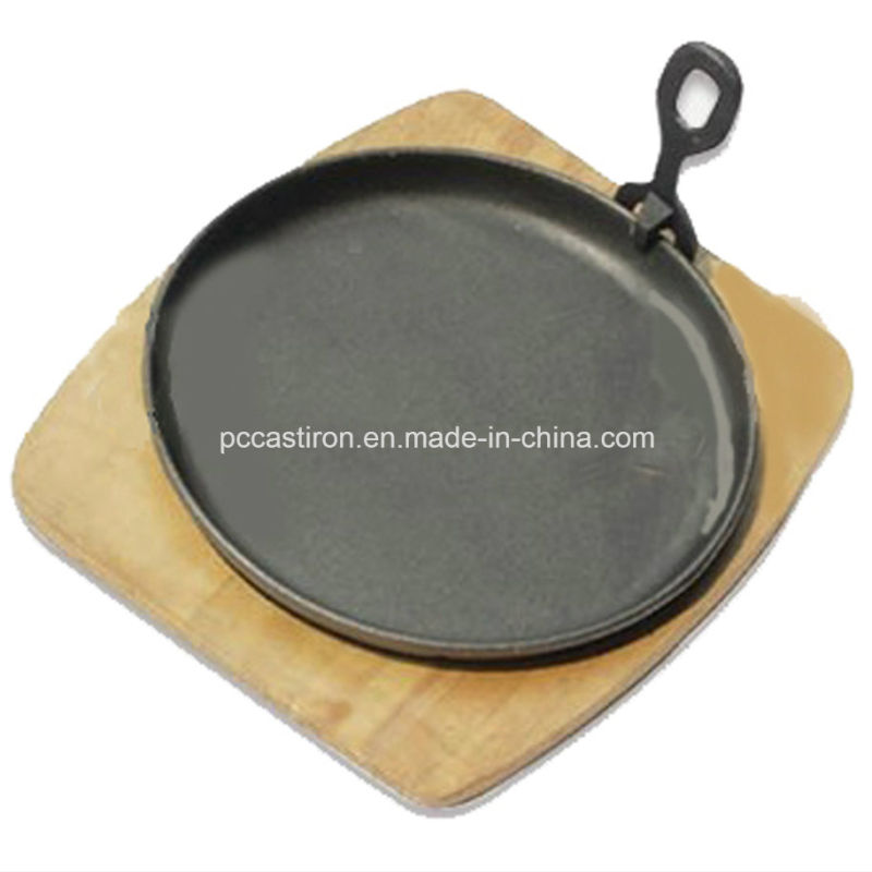 Round Cast Iron Sizzler Pan with Removable Handle