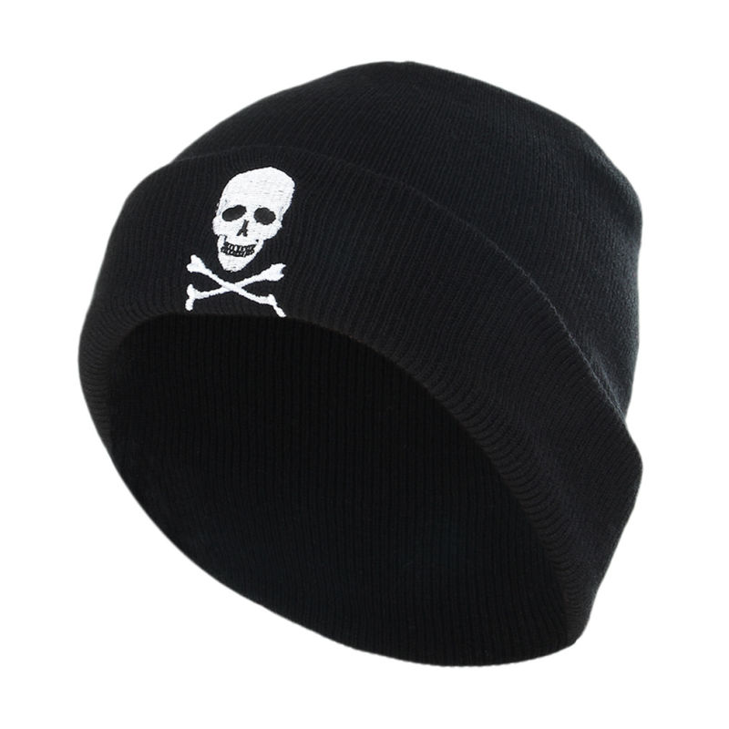 Unisex Knitted Witch Skull Embroidery Winter Warm Hat Beanie (HW146)