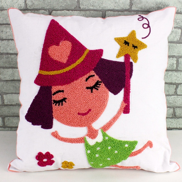 45X45cm Embroidery  Embroidery Cotton Cushion Cover (QCK-1502)