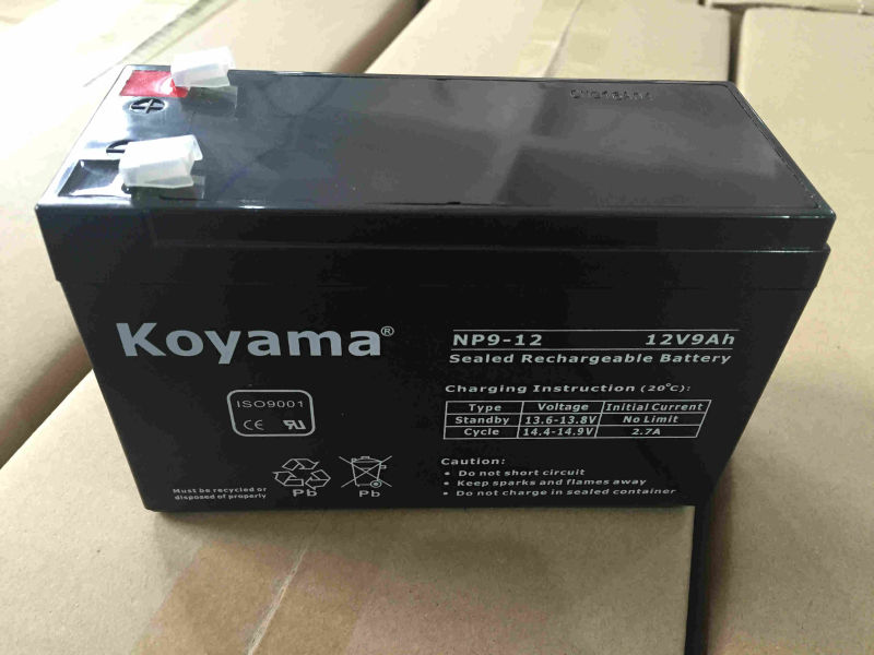 12V 9ah Lead Acid AGM Battery for UPS, Surge Protector, Scooter