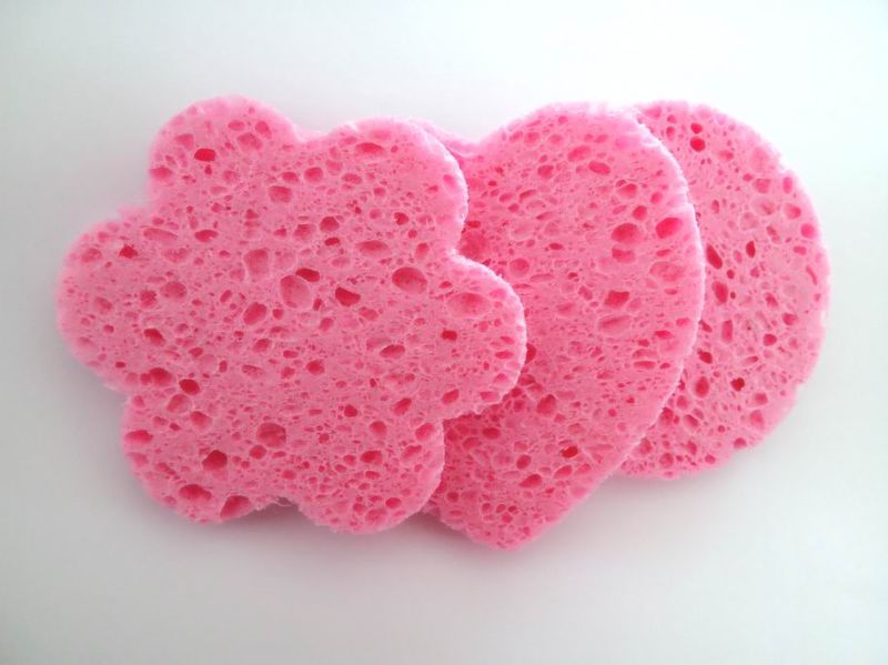 Wholesale 2014 New Pulp Wood and Cotton Cleaning Sponge Makeup Remover Sponge*