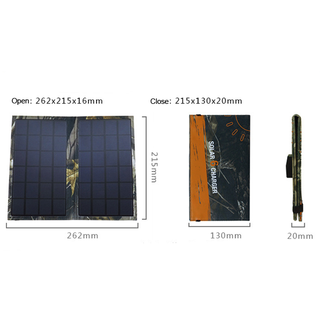 Outdoor Portable Bag Folding 6W Solar Panel Charger for iPhone 6 7 Smartphone