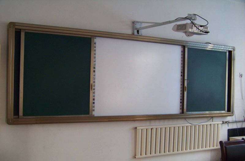 Sliding Chalkboard for TV or Interactive Whiteboard with Projector