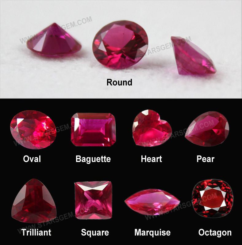 Factory Price Synthetic Gemstone Corundum 5# Ruby for Jewelry