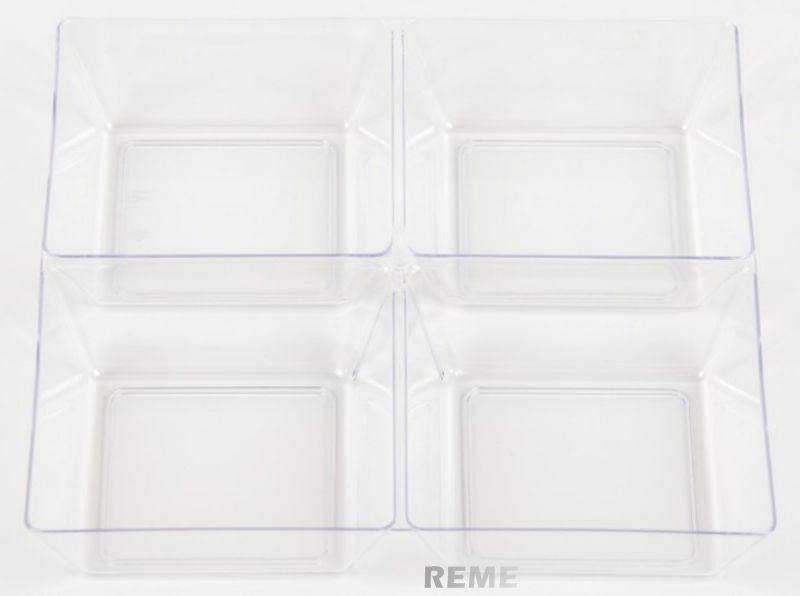 Plastic Disk Disposable Saucer Sqare 4 Compartment Tray