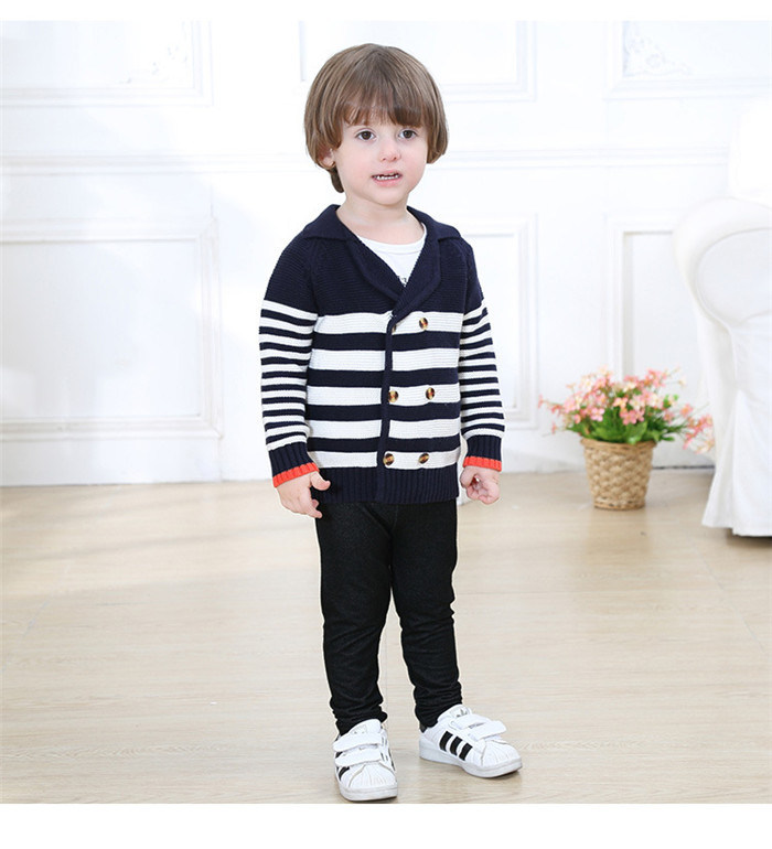 Korean Style Winter Woolen Child Sweater Designs Kids Boys Fancy Knitted Cardigan Sweater