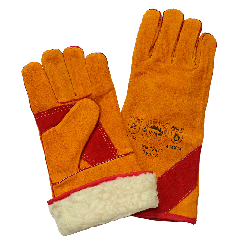 Leather Welding Gloves with Boa Full Lining