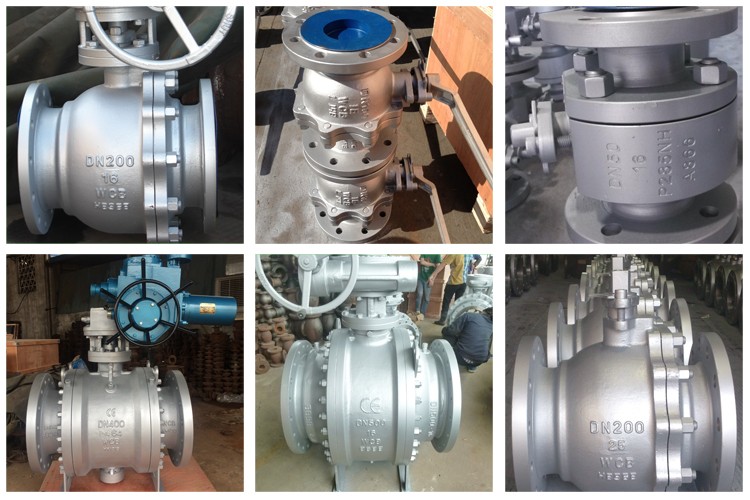 Pn16 Dn200 Floating Steel Wcb Ball Valve Worm Gear