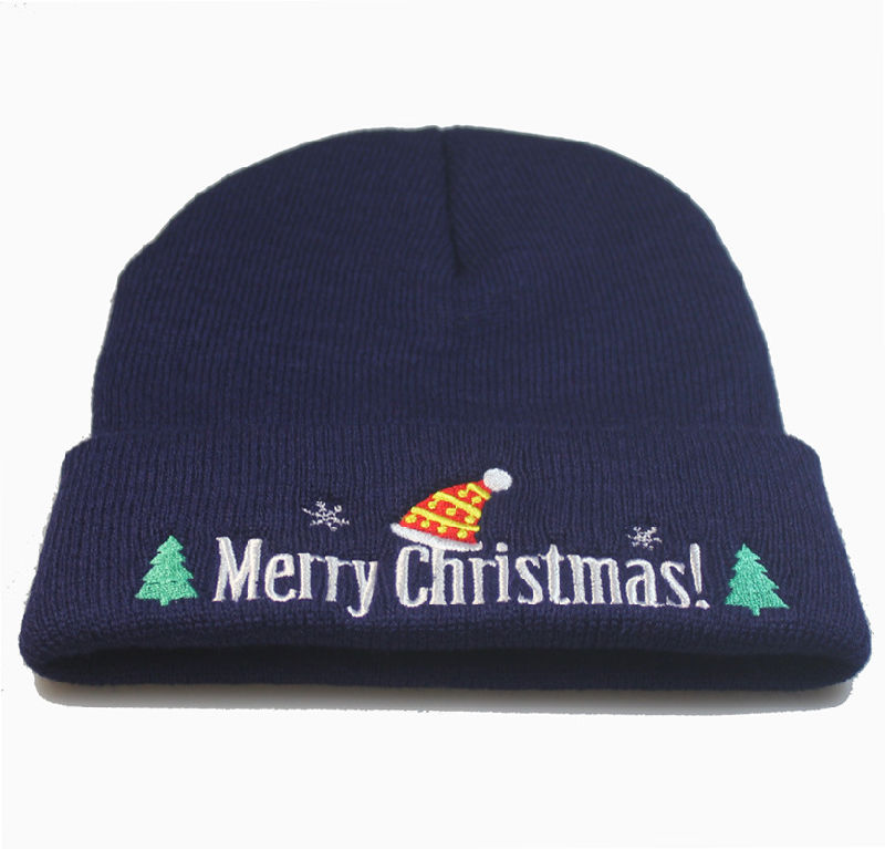 Christmas Xmas Unisex Knitted Winter Warm Embroidery Hat Beanie (HW145)