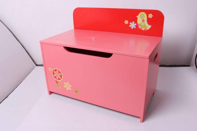 Storage Wooden Toy Storage Toy Box Bench Chest Storage Case Children Furniture Decoration Furniture-Red Chick