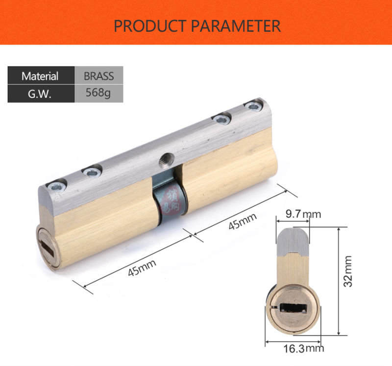 Anti-Theft safety Door 6 Tracks Brass Blade Lock Cylinder