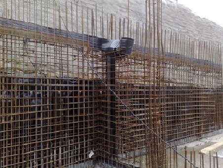 High Performance Rubber Waterstop Installed in Concrete Project