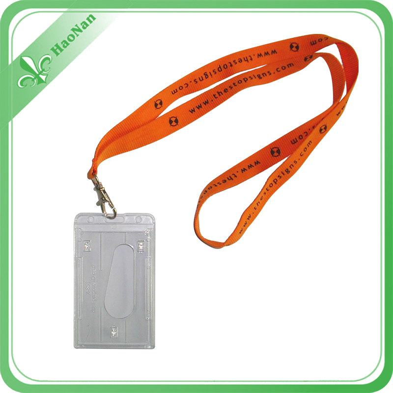 Silk Screen Printing ID Card Holder Lanyard with Metal Hook/Adjustic Buckle