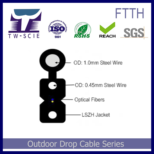 2 Core FTTH Indoor Optical Fiber Cable