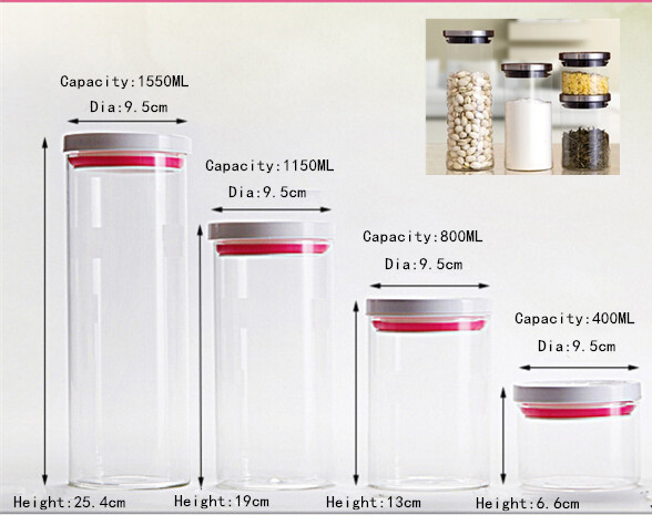 High Borosilicate Glass Food Storage Jar