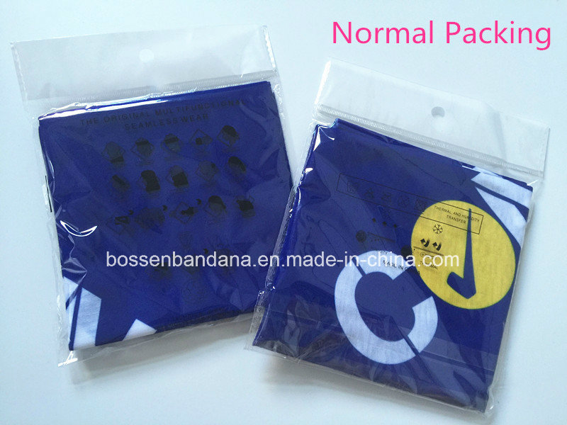 OEM Produce Customized Logo Printed Promotional Sports Blue Bandanna Head Scarf Buff