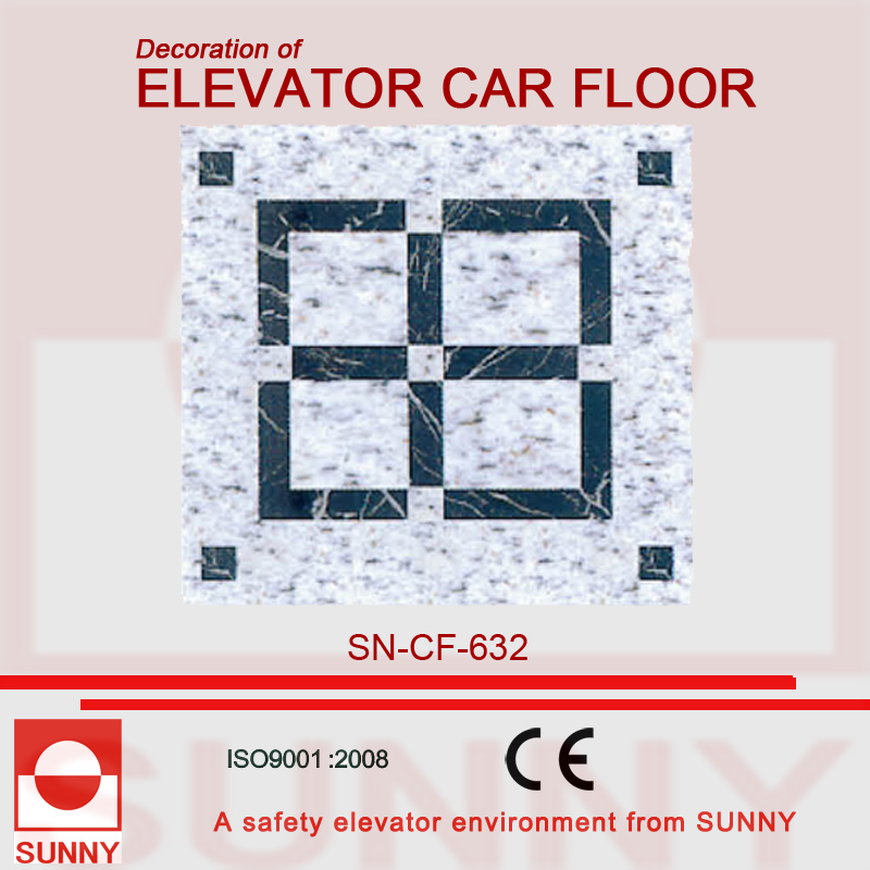 Splicing Design PVC Floor for Elevator Cabin Decoration (SN-CF-630)