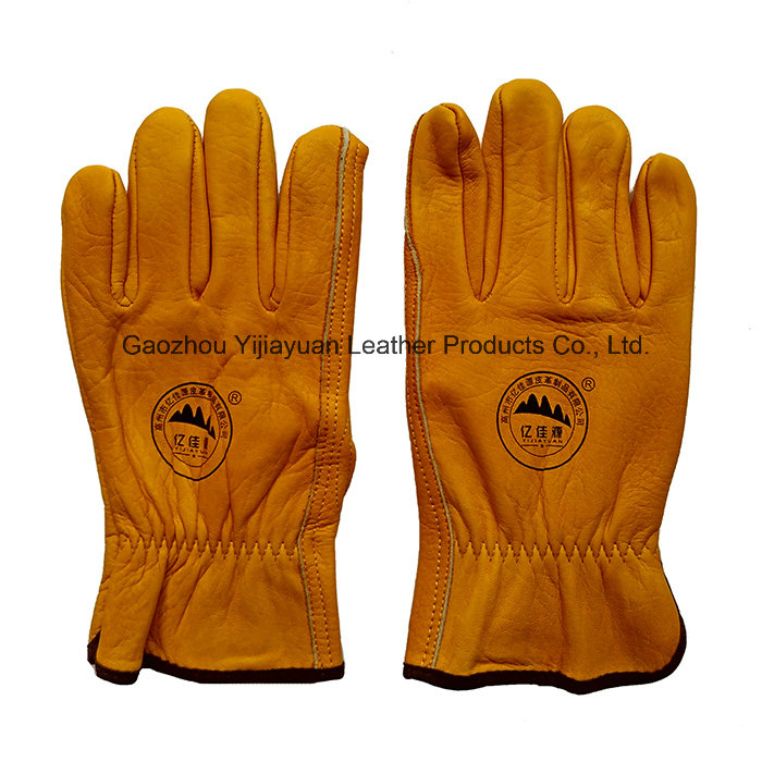 Cow Grain Leather Protective Hand Gloves for Driving