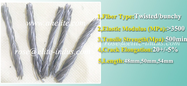 High Tensile Twisted Bundle PP Fibre for Cement