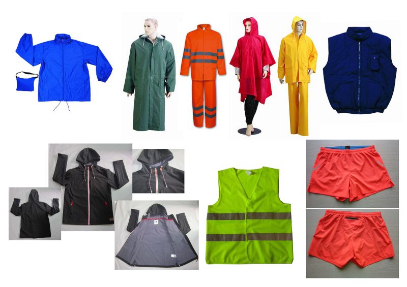 Yj-6044 Waterproof Red Rain Suit  PU Raincoats Rain Jackets Overalls Gear