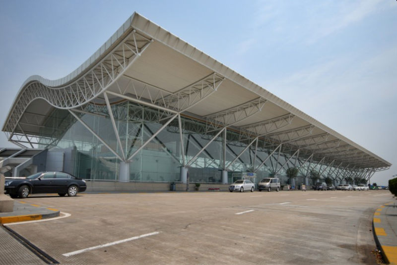 Galvanized Steel Frame Truss Structure Airport Roofing Construction