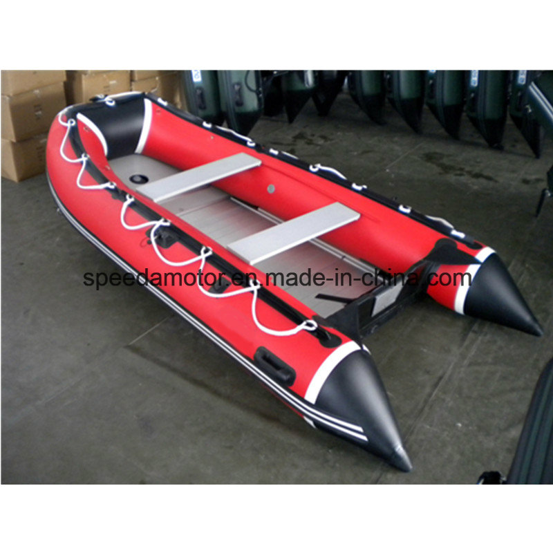 Ce Hot Sale 420cm 8 Persons Rubber Inflatable Motor Boat