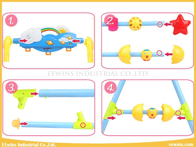 Quality Baby Toys Gym Sets with 3 Rattles and Music for Infant