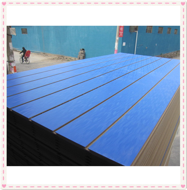 15mm Melamine Faced Slatwall MDF Slotted MDF Board