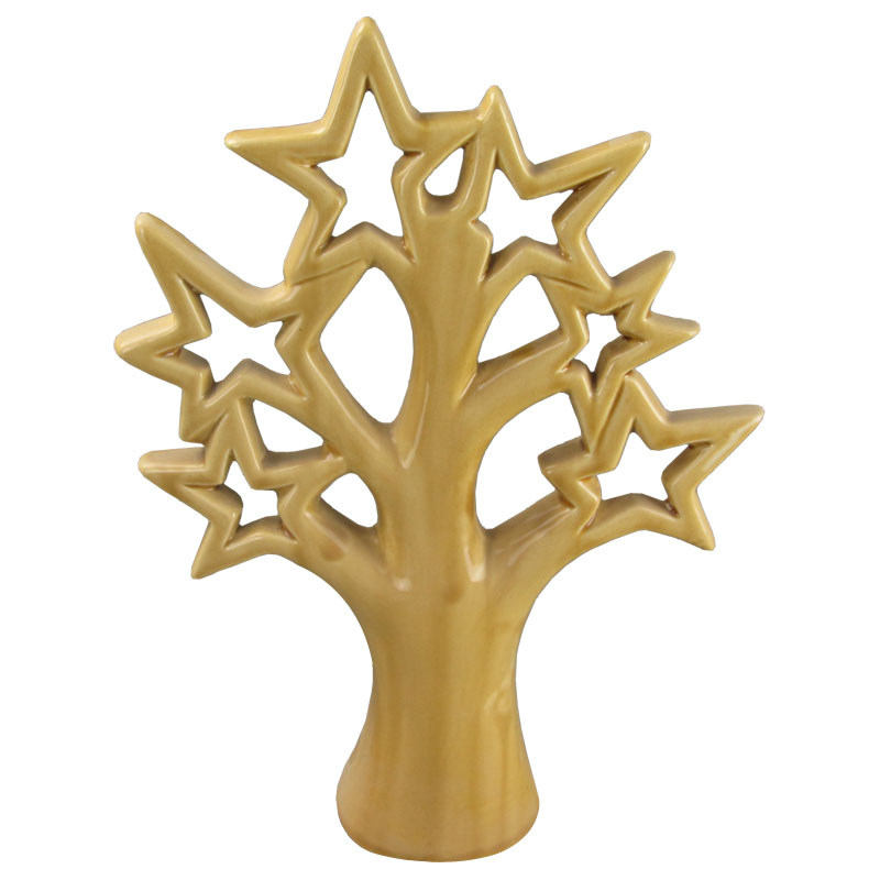 Color Glaze Tree Shaped Ceramic Craft for Home Decoration