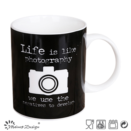 Black Color with Words Printing Straight Coffee Mug