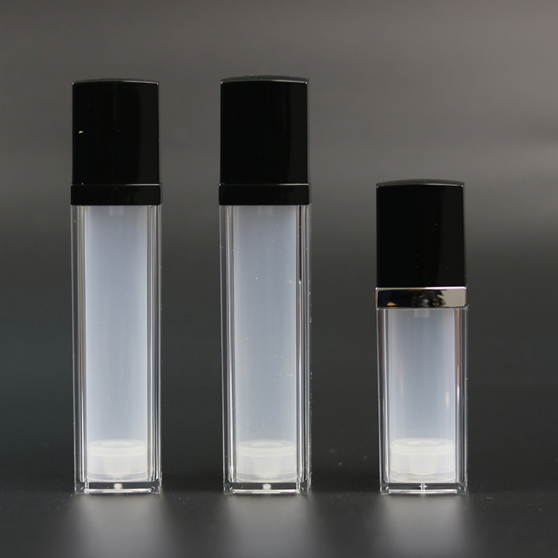 Square Transparent Lotion Bottle with Black Cap (NAB35)