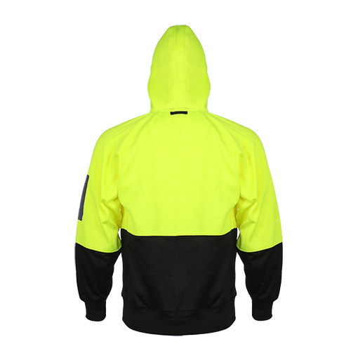 Reflective Safety Hooded Jacket Contrast Colour