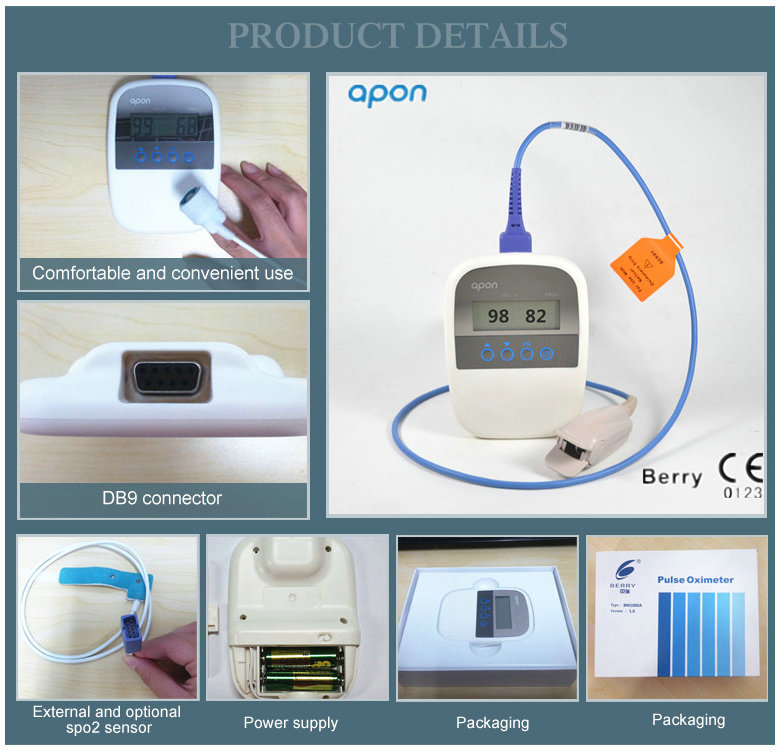 Berry Palm Pulse Oximeter with Bluetooth