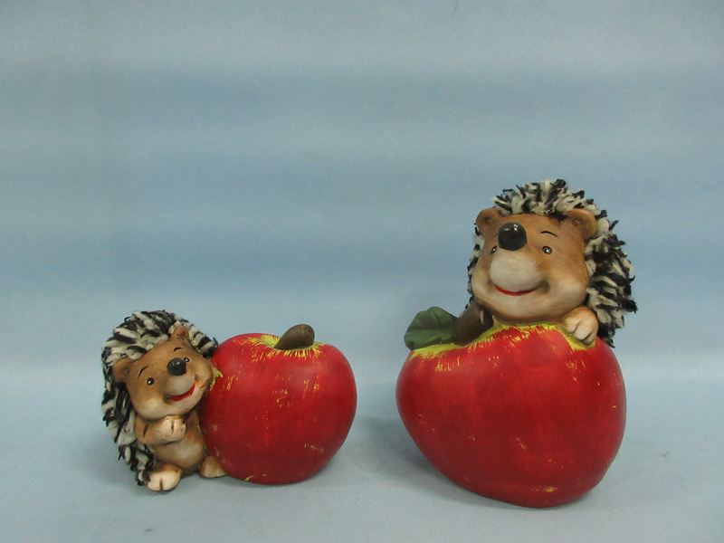 Apple Hedgehog Shape Ceramic Crafts (LOE2536-C9.5)