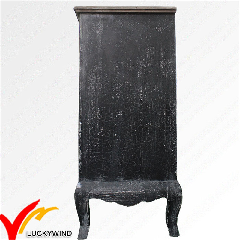 Commode Handmade Black Home Cabinet Vintage French Living Room Furniture