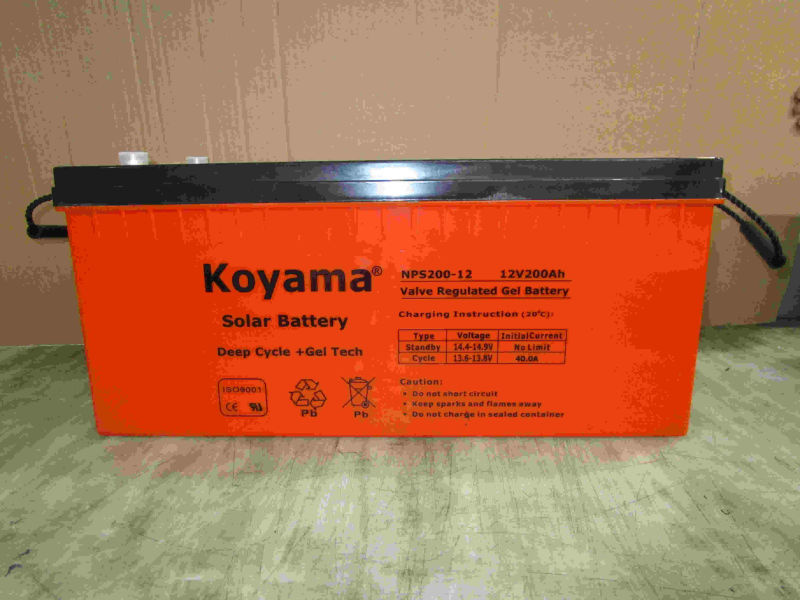 12V 200ah Deep Cycle Gel Solar Battery for Solar PV System