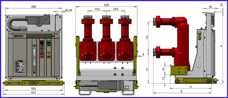 AC 50Hz 12kv/4000A Vmv Indoor Vacuum Circuit Breaker