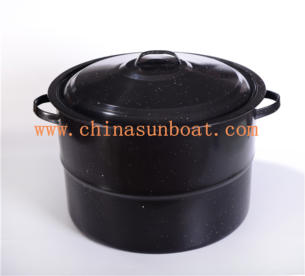 Sunboat Big Heavy Enamel Stock Pot Soup / Stew, Steam, Boil