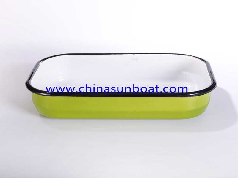 Enamel Deep Rectangular Serving Tray