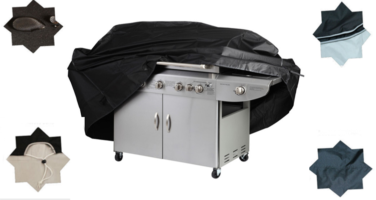 600d Oxford PU Coated Black BBQ Grill Cover