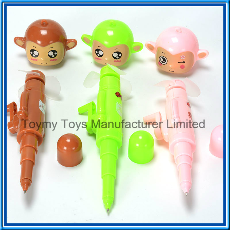 14cm Monekey Ball Pen Handheld Fan Toy with 3 Colors