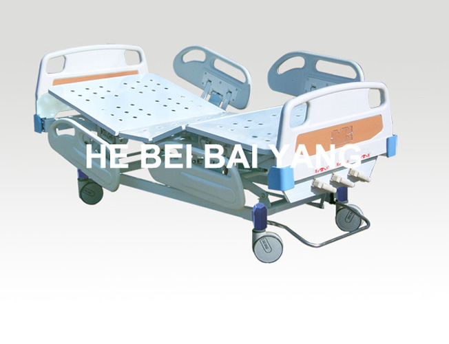 (A-34) -- Movable Three-Function Manual Hospital Bed with ABS Bed Head