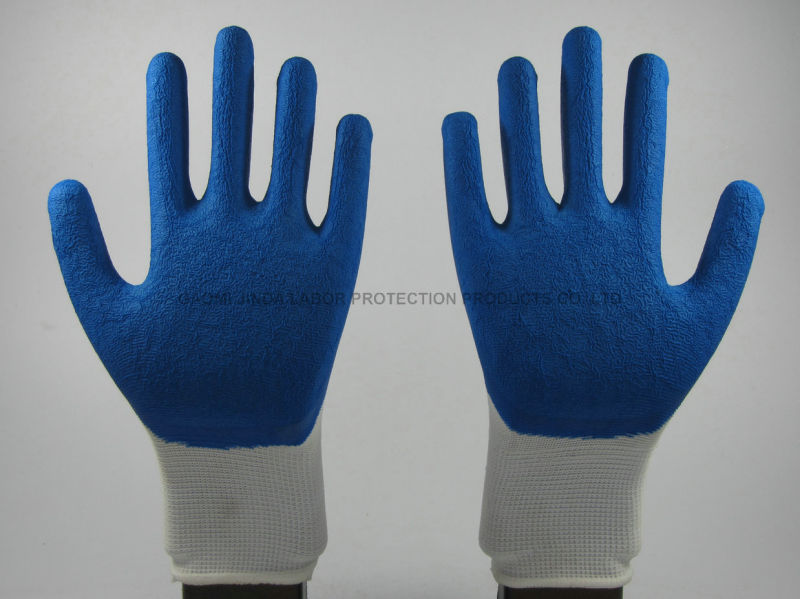 Polyester Shell Latex Coated Construction Safety Working Gloves (LS209)