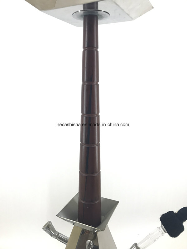 New Design Stainless Steel Wood Nargile Smoking Pipe Hookah Shisha