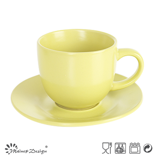 8oz Cup and Saucer Full Glazed Color Design