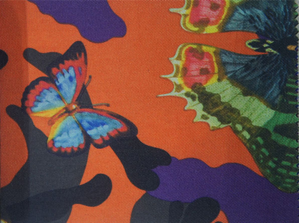 900d Polyester Printed Butterfly Fabric with PU Coating