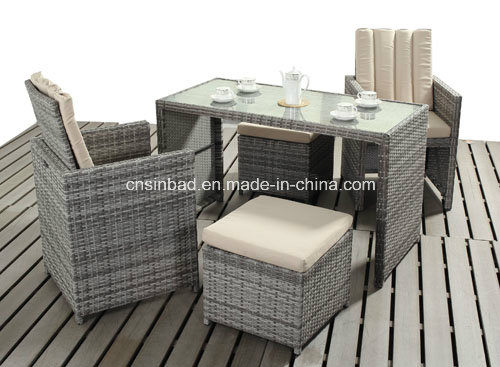 Rattan Dining Set for Outdoor with Aluminum / SGS (417-1)