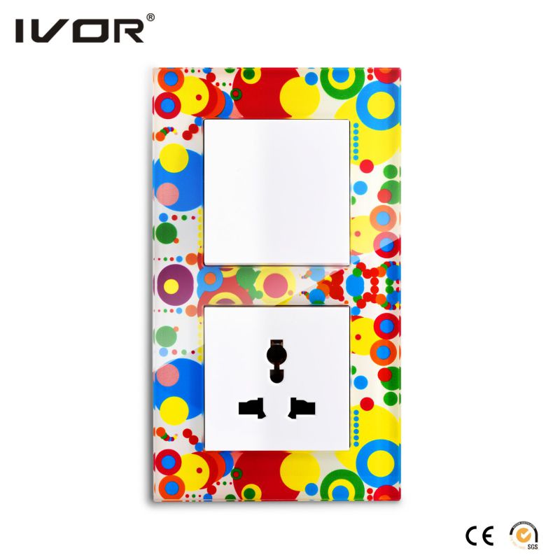 Mechanical Switch and Socket in Connect Version Plastic Art Glass Frame