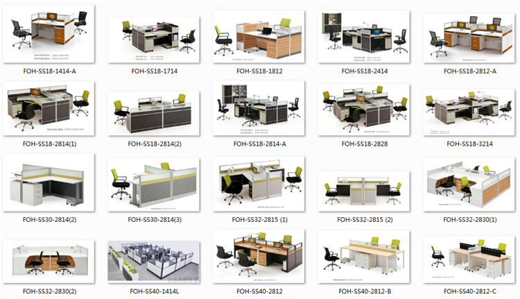 Hot Selling Office 4 Person Workstation with Glass (FOH-SS42-2828-B)