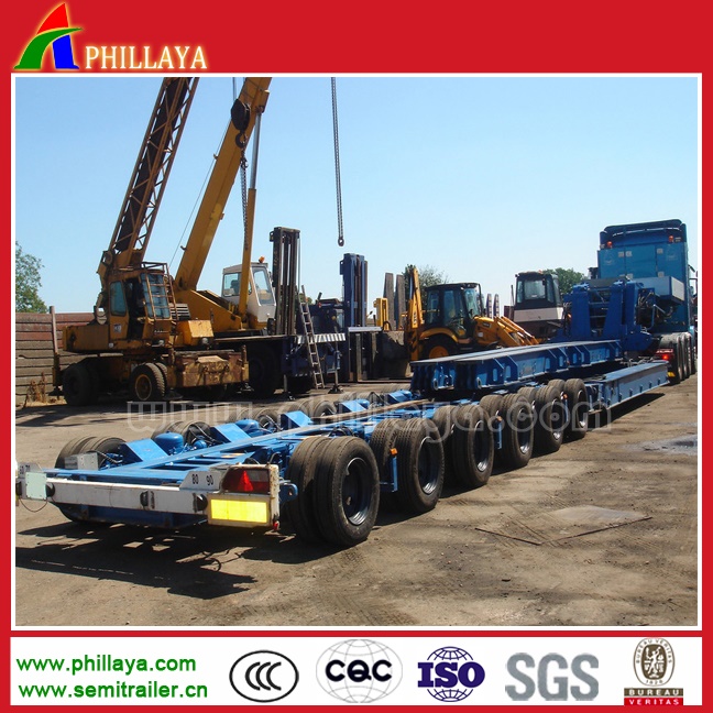 4 Axles Front Loading Detachable Gooseneck Lowbed Semi Trailer